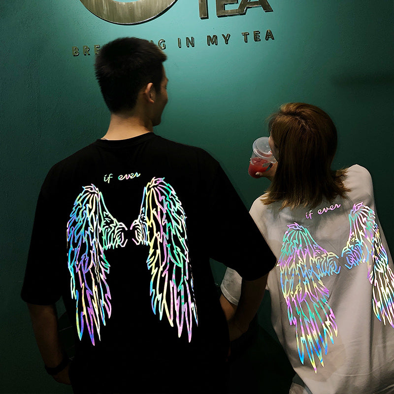 Super Fire Cotton Colorful Wings Reflective Short Sleeves