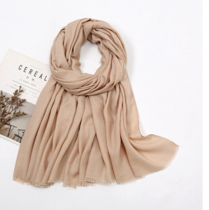 Long shawl beige scarf