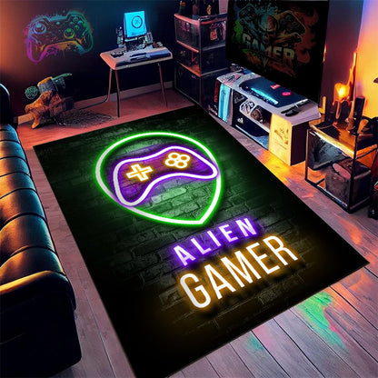 Neon Game Machine Room Decoration Carpet