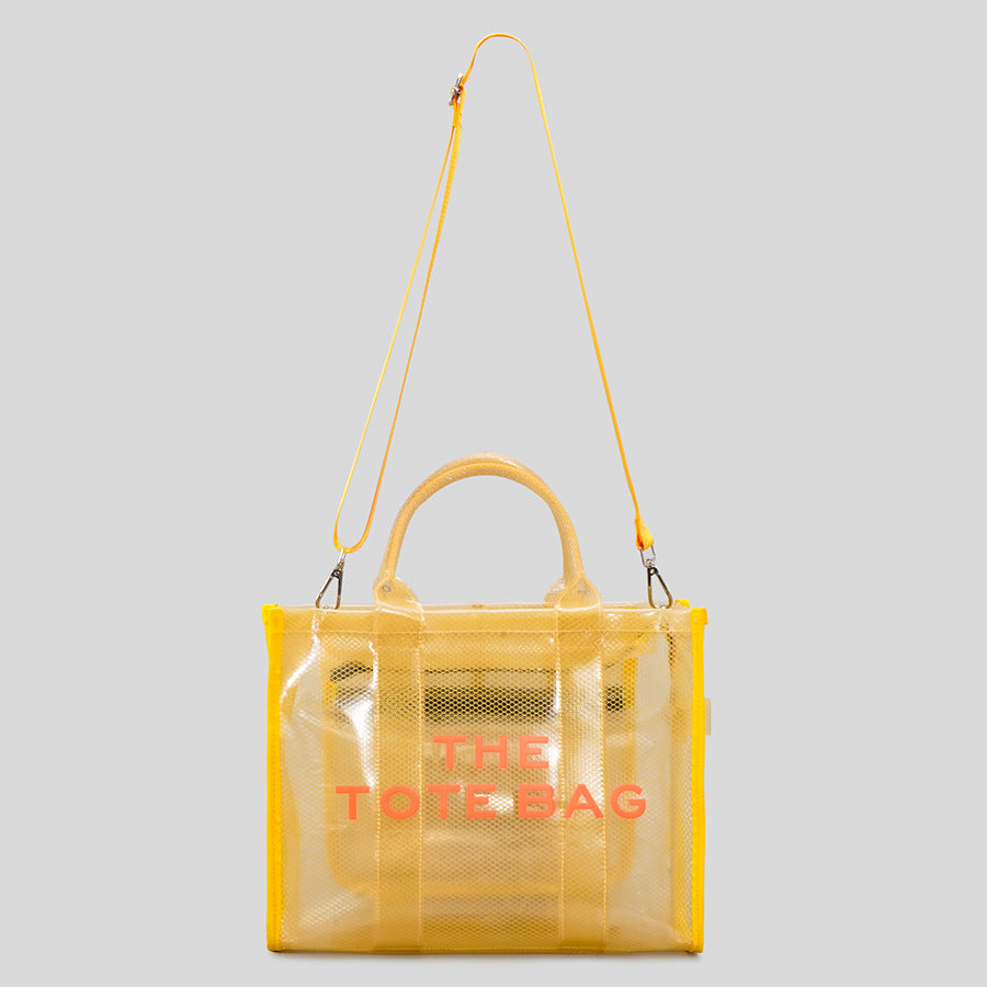 Large Capacity Neon Tote Transparent Shoulder Bag