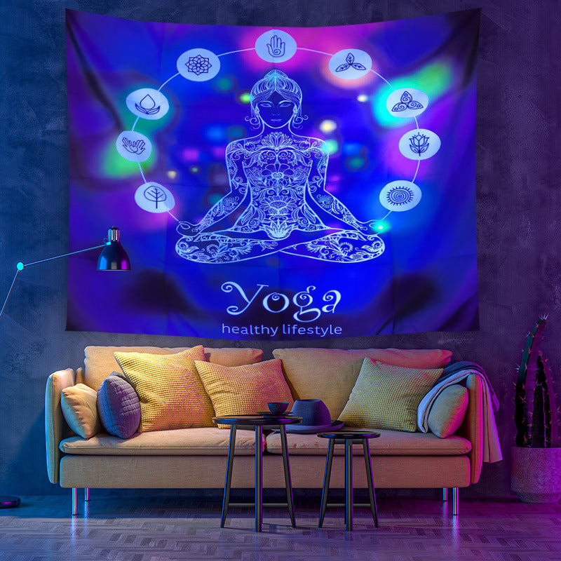 Ornement De Fond De Mandala Psychédélique De Lumière UV Fluorescente