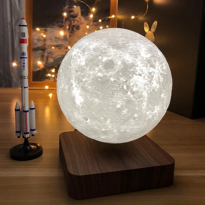 Lampe de lune à lévitation magnétique 3D créative personnalisée veilleuse LED rotative lampe flottante de lune