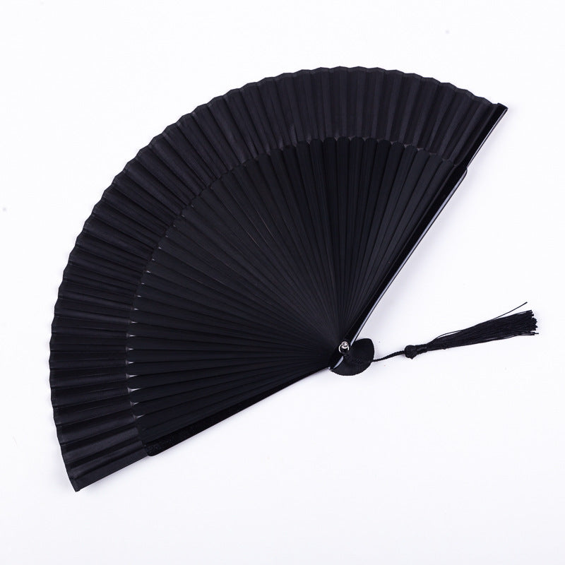 Paint All Black Fan Folding Fan Chinese Style Female Antique Classical Dance Fan Craft Fan Amazon Hot Fan