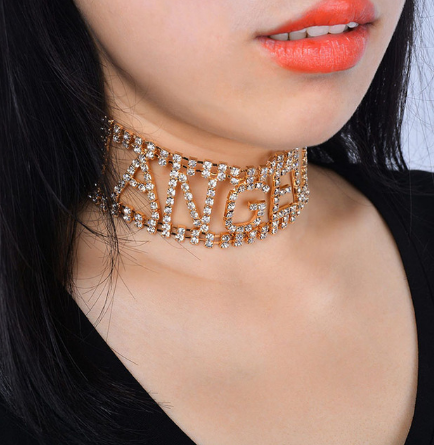 Angel Rhinestone Choker