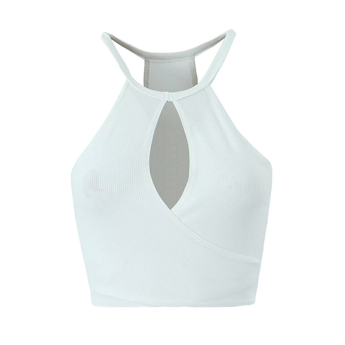 Ropa de verano para mujer, camisola con tirantes finos de Color liso con cuello en V Sexy de punto