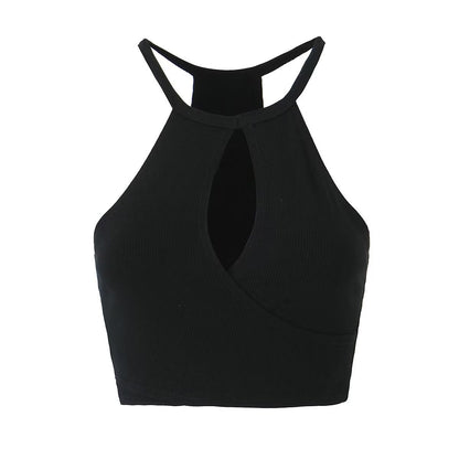 Ropa de verano para mujer, camisola con tirantes finos de Color liso con cuello en V Sexy de punto