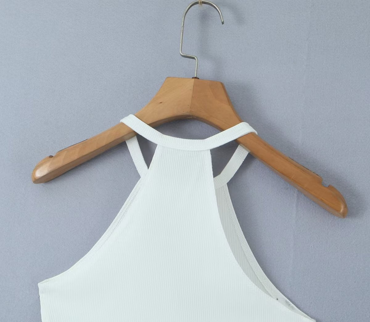 Ropa de verano para mujer, camisola con tirantes finos de Color liso con cuello en V Sexy de punto