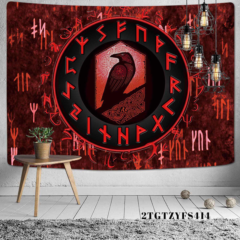 Simsant Viking Raven Tapisserie Mystérieuse Méditation Viking Psychédélique