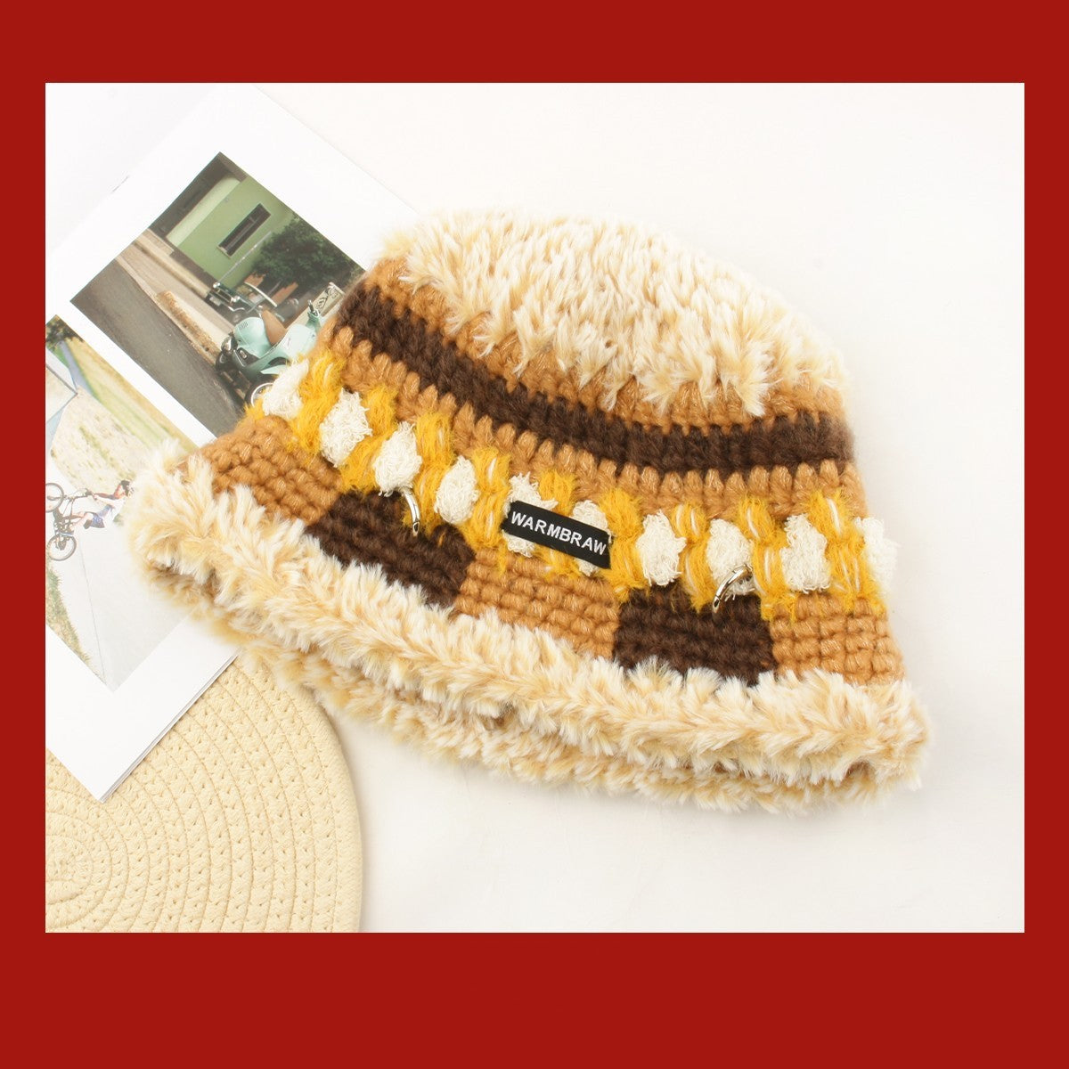 Crochet Woolen Bucket Hat Korean Punk Knitted