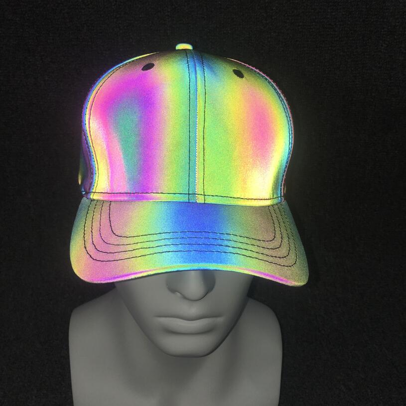 Colorful reflective baseball cap