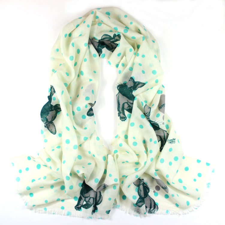 Pure wool print scarf