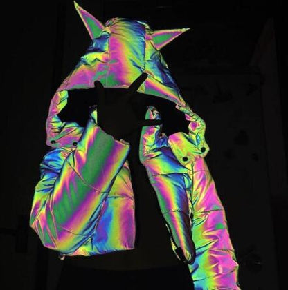 new winter rainbow reflective jackets