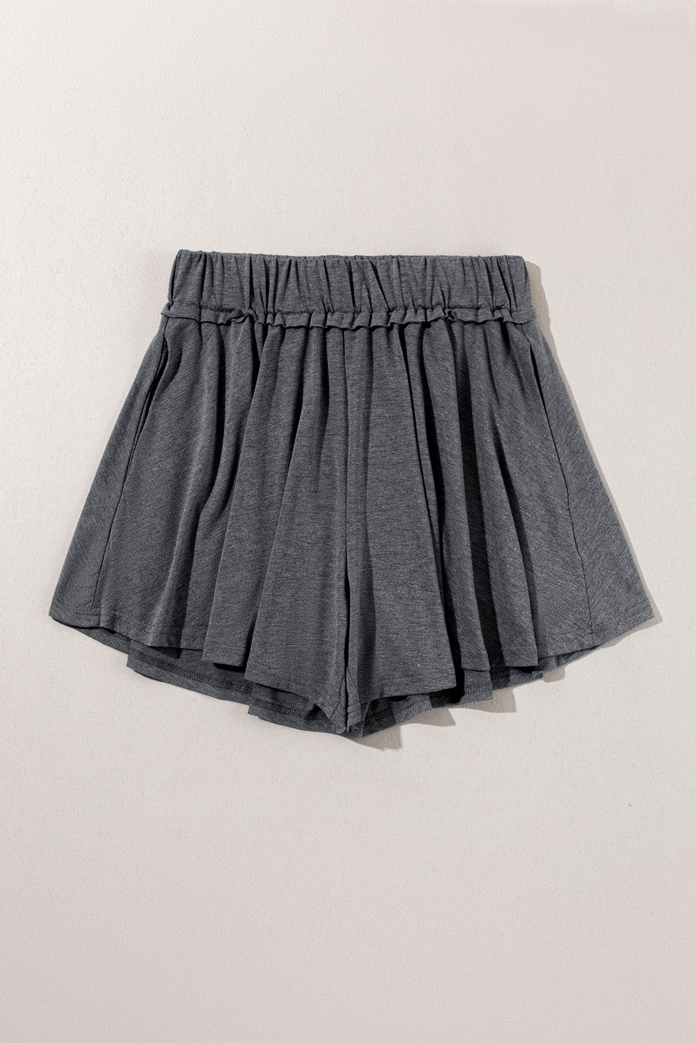 Short ample décontracté à effet drapé pour femme, vêtement d'été assorti, taille haute, droit