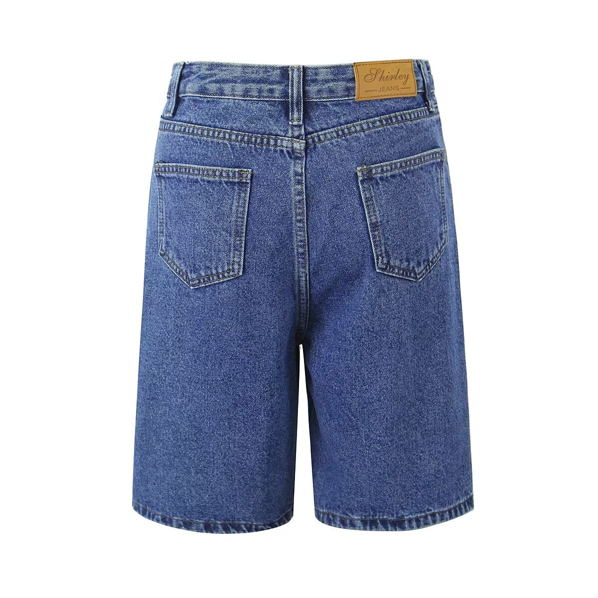 Short en Denim de poche droit couleur unie femmes short décontracté ample