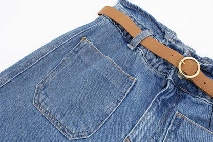 Vêtements d'été pour femmes, short Baggy en Denim avec ceinture