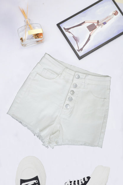 Verano Mujer Denim Shorts Breasted Casual Cómodo Burr