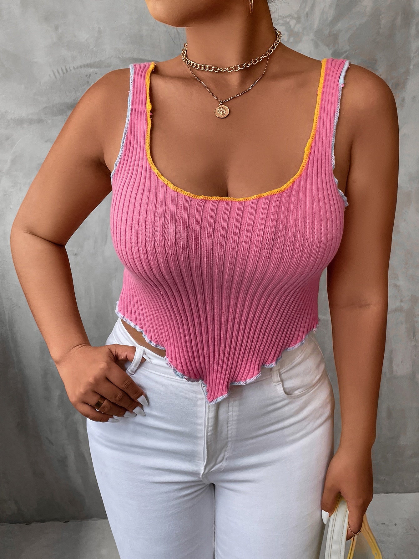 Suéter que basa la camisola sin mangas del verano de las mujeres suéter personalizado