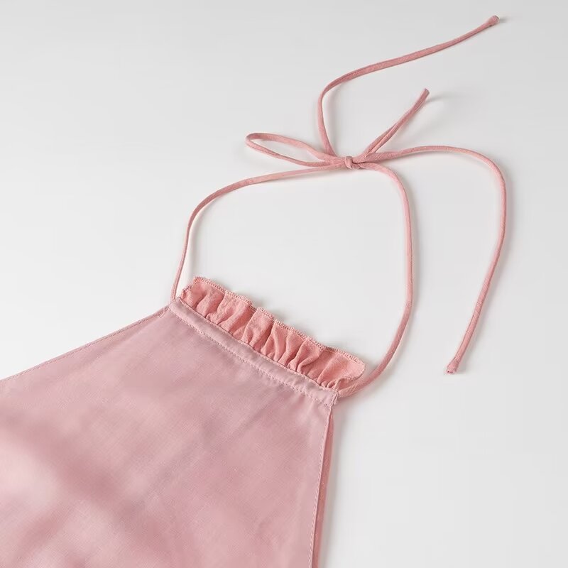 Robe sexy en coton laminé rose dos nu pour femme