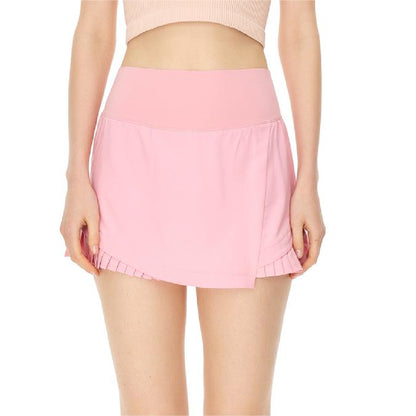 Colorful Spring Summer High Waist Stitching Pleated Skirt Yoga Fitness Anti-Exposure Sports Skirt for Women