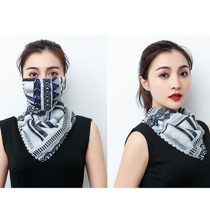 Hanging Ear Thin Face-covering Scarf Triangle Veil Scarf