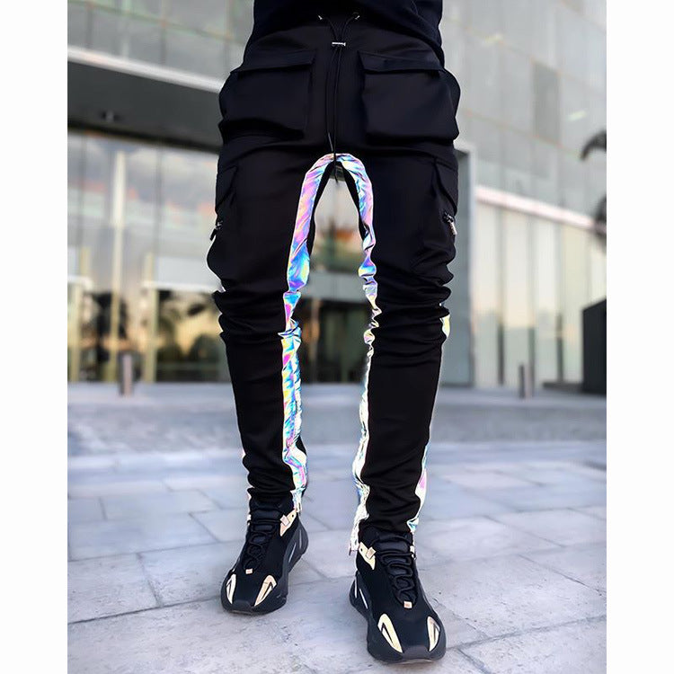 Reflective Strips For Night Running Casual Pants Men's Trousers With Reflective Feet