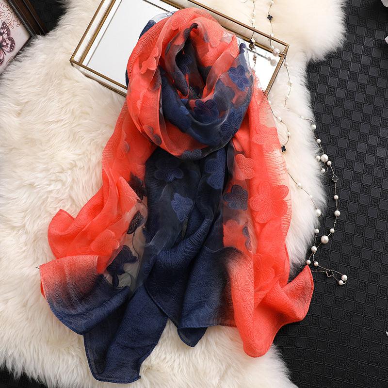 Floral summer sunscreen scarf