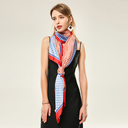 Geometric stitching ladies scarf