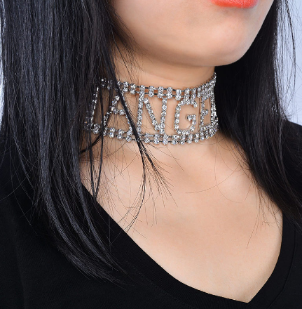 Angel Rhinestone Choker