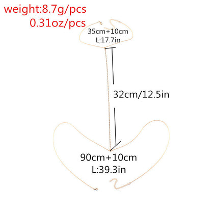 Chaîne de vêtements de corps décontractée simple et sexy et polyvalente, chaîne de corps sertie de diamants