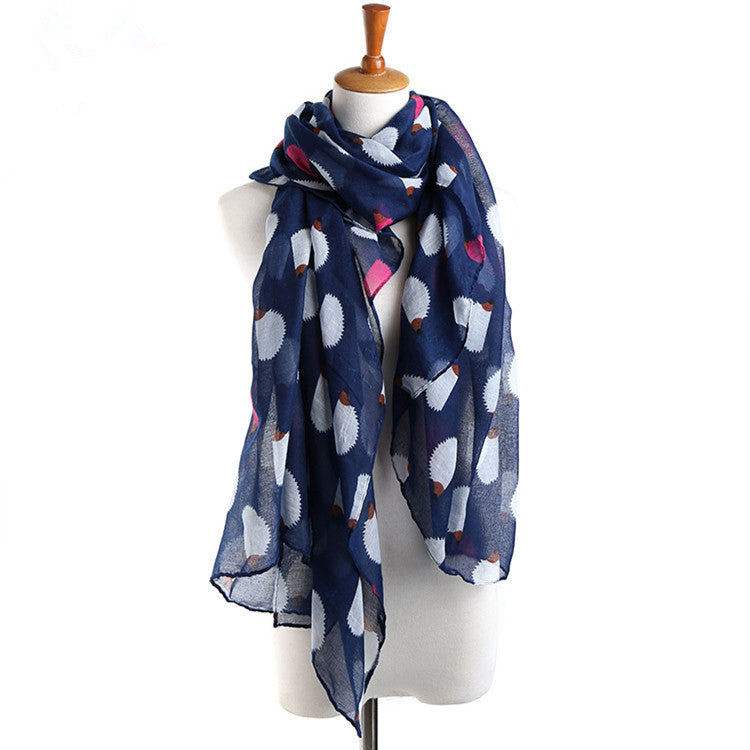 Foulard motif hérisson