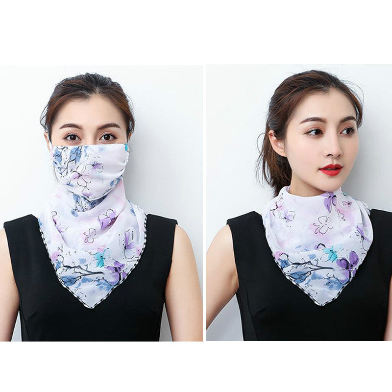 Hanging Ear Thin Face-covering Scarf Triangle Veil Scarf