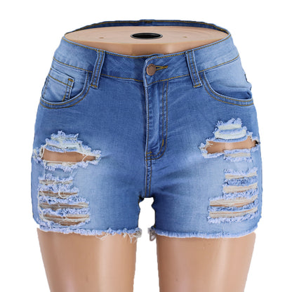 Spring Mark Ripped Denim Shorts Women Jeans Spot