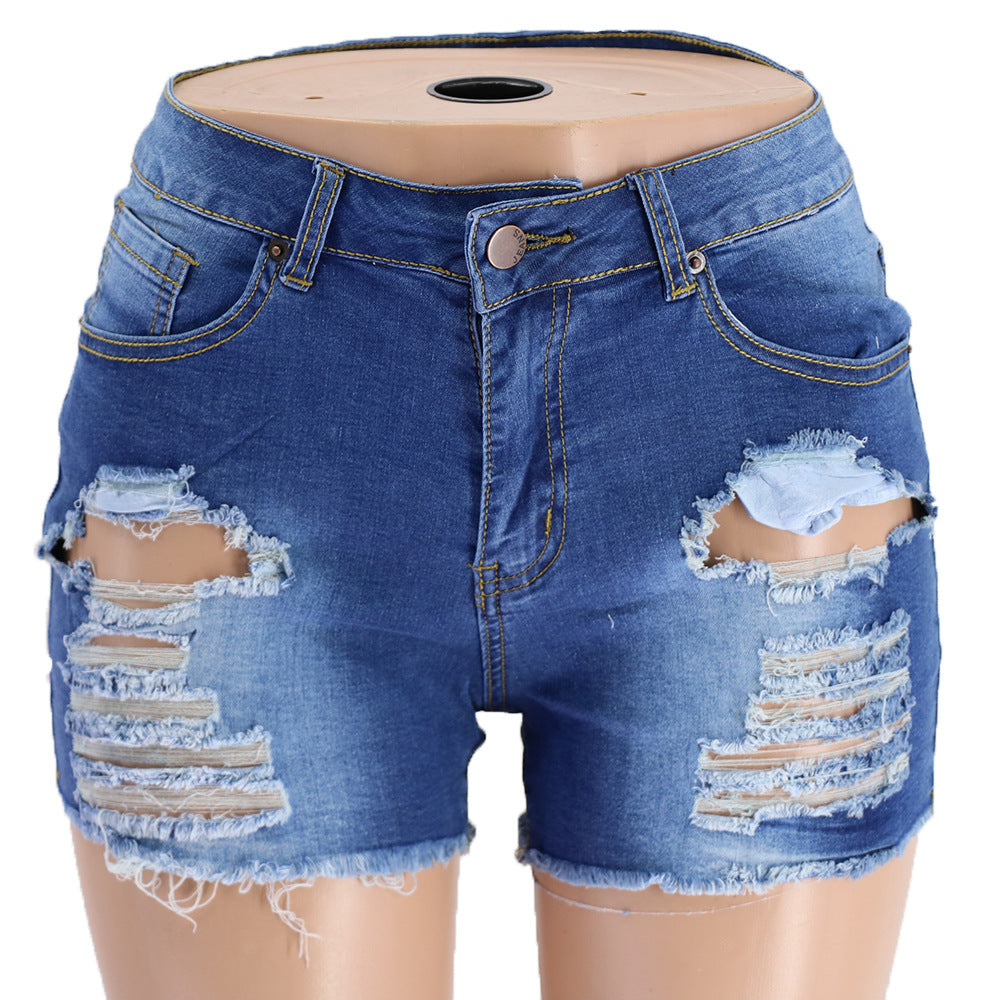 Spring Mark short en jean déchiré femme jean spot