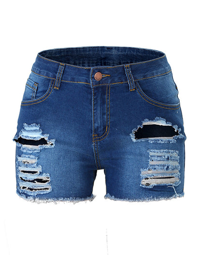 Spring Mark short en jean déchiré femme jean spot