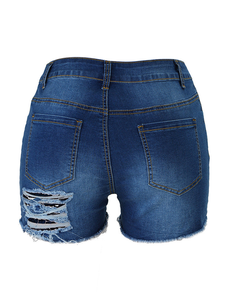 Spring Mark short en jean déchiré femme jean spot