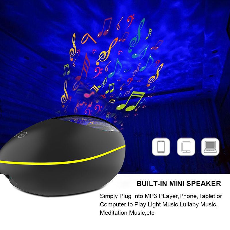 Coversage Ocean Wave Projecteur LED Veilleuse Bluetooth USB Télécommande Lecteur de Musique Haut-Parleur Aurora Projection Coversage Ocean Wave Projecteur LED Veilleuse Bluetooth-compa