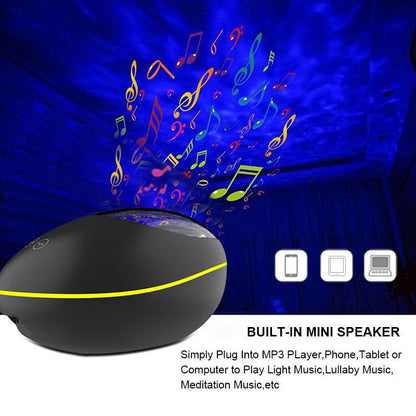 Coversage Ocean Wave Proyector Luz nocturna LED Compatible con Bluetooth Control remoto USB Reproductor de música Altavoz Proyección Aurora Coversage Ocean Wave Proyector Luz nocturna LED Bluetooth-compa