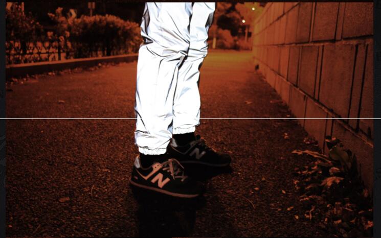 reflective trousers reflective jogging shrink leg pants bboy pants