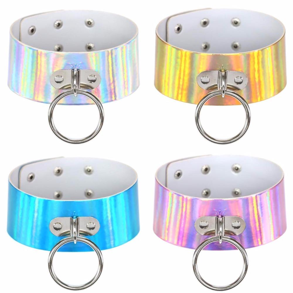 Holographic Choker O Round Metal