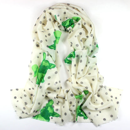 Pure wool print scarf