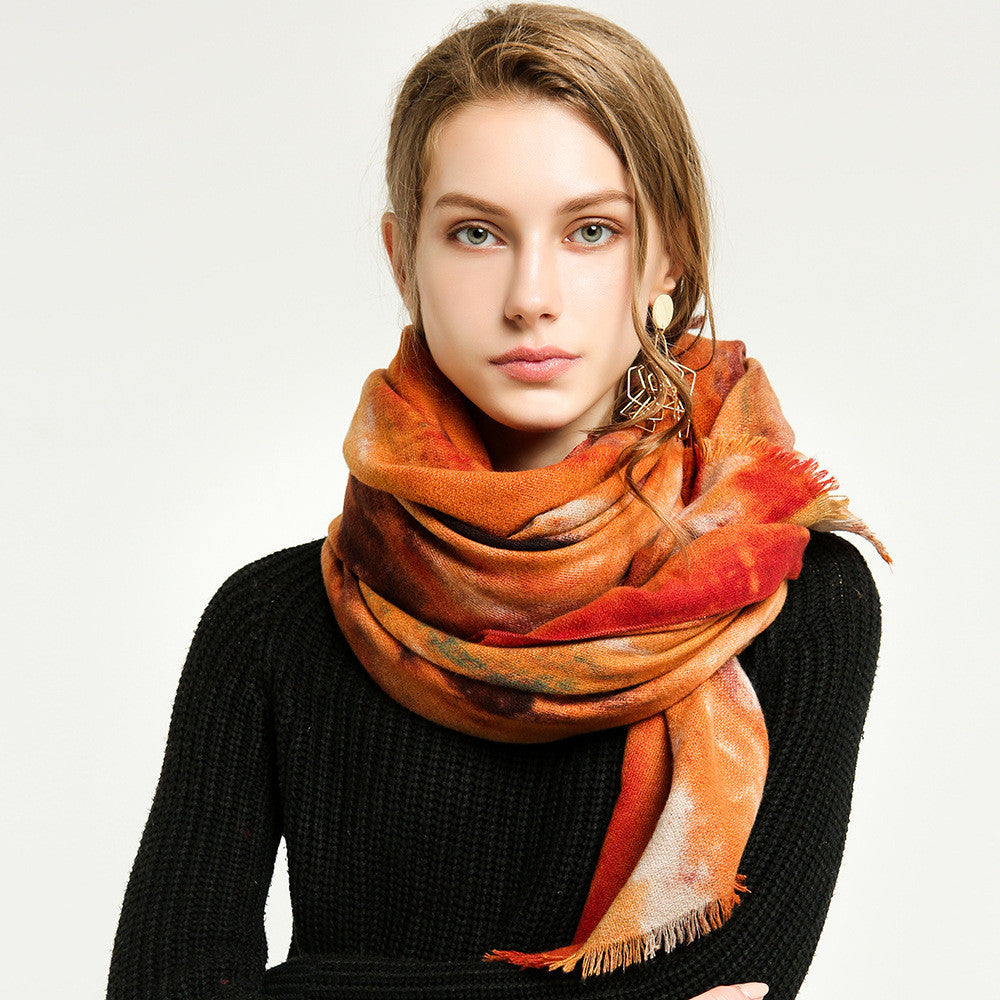 Cashmere graffiti wall scarf