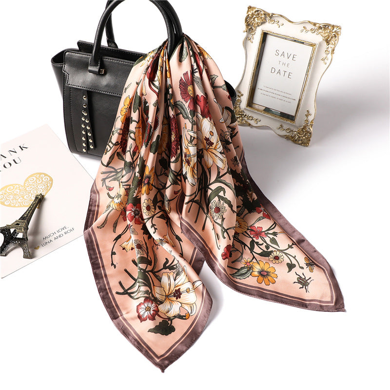 Printed Silk Scarf Female Professional Scarf Simulation Silk Scarf