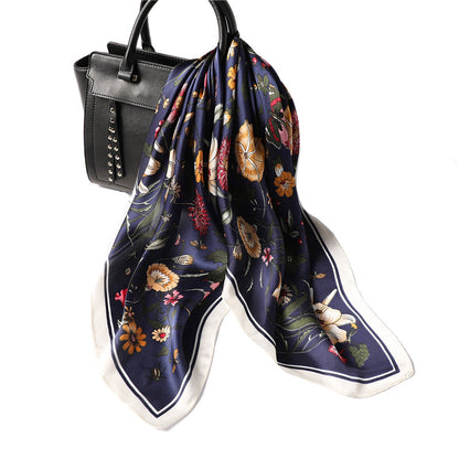 Printed Silk Scarf Female Professional Scarf Simulation Silk Scarf