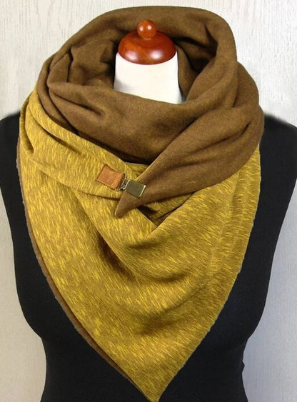 Casual Solid Color Thick Warmth Shawl Scarf Trend Ladies Scarf