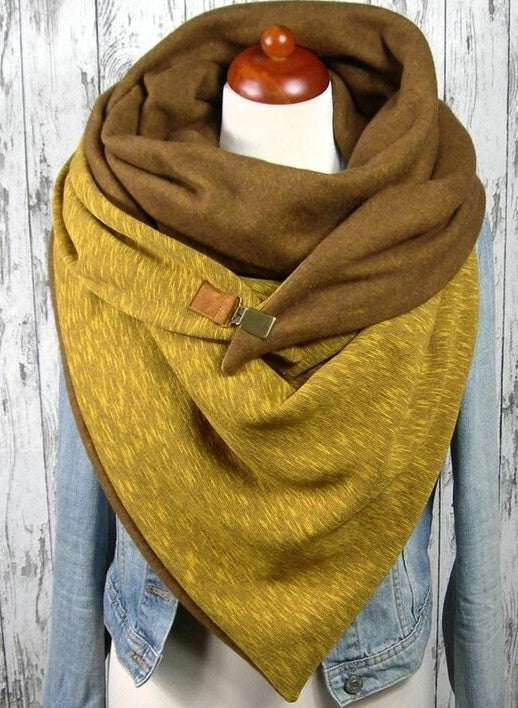 Casual Solid Color Thick Warmth Shawl Scarf Trend Ladies Scarf