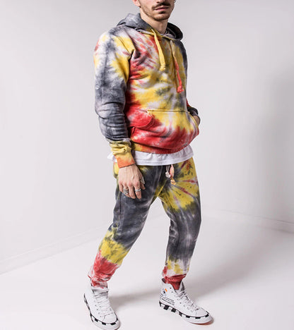 Ensemble sweat-shirt à capuche dégradé tie-dye