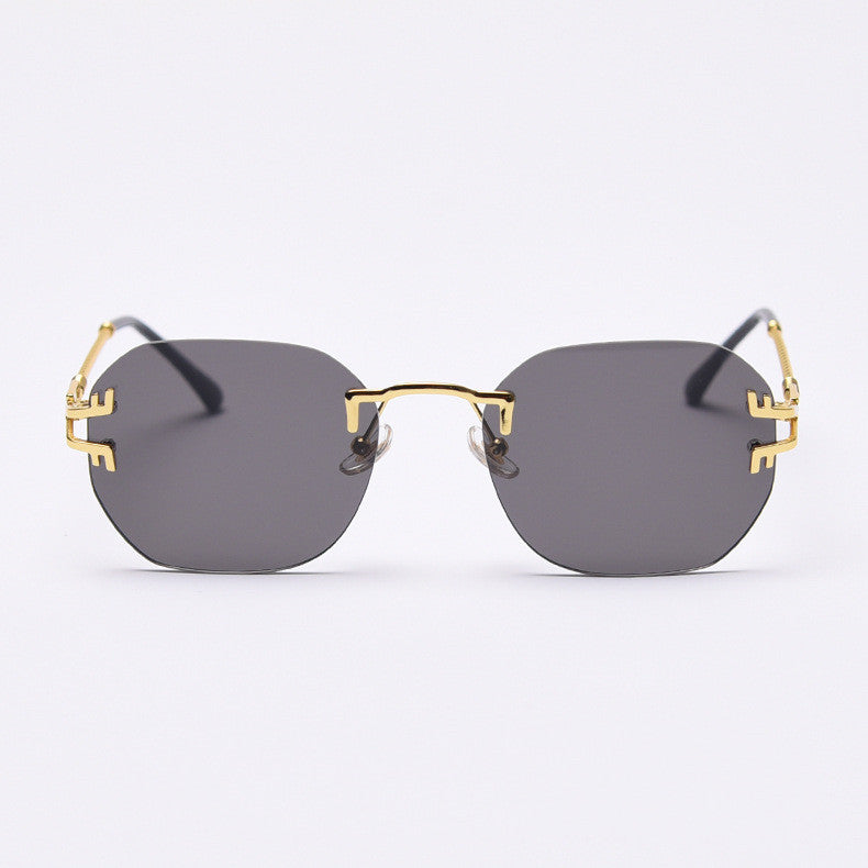 S31479 Lunettes de soleil rétro européennes et américaines avec Film couleur sans cadre, pour hommes et femmes, mode de rue, lunettes Punk en métal