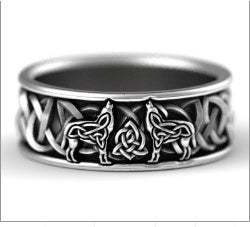 Bague homme loup mythologie Viking défense-Totem Punk Rock cadeau nordique mode Hip-Hop Huitan