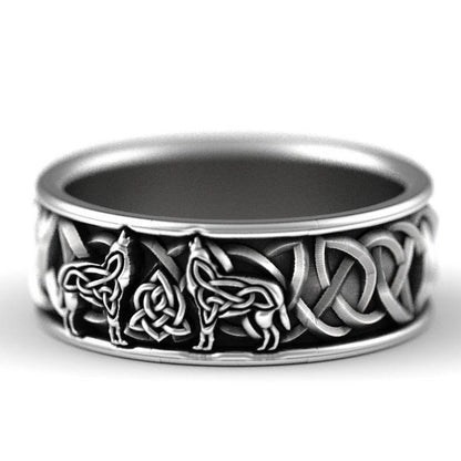 Bague homme loup mythologie Viking défense-Totem Punk Rock cadeau nordique mode Hip-Hop Huitan