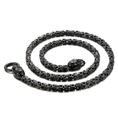 Collier gothique Punk rappeur en acier inoxydable, pendentif tête de crâne pour hommes avec chaîne de 28.34 pouces, bijoux de motard Vintage d'halloween